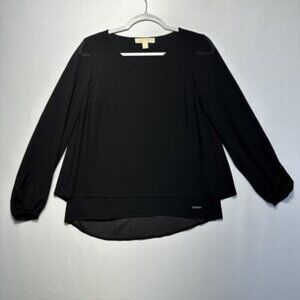 Michael Kors Women's Layered Look Tunic Knit Sheer Bottom Top Size XS Blouse